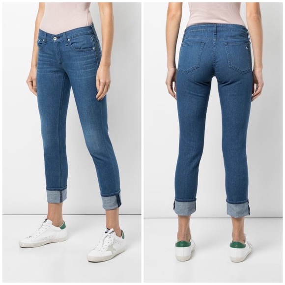 NWT Rag & Bone Dre Slim Boyfriend Jeans 23 Calimet blue low rise - Picture 1 of 13